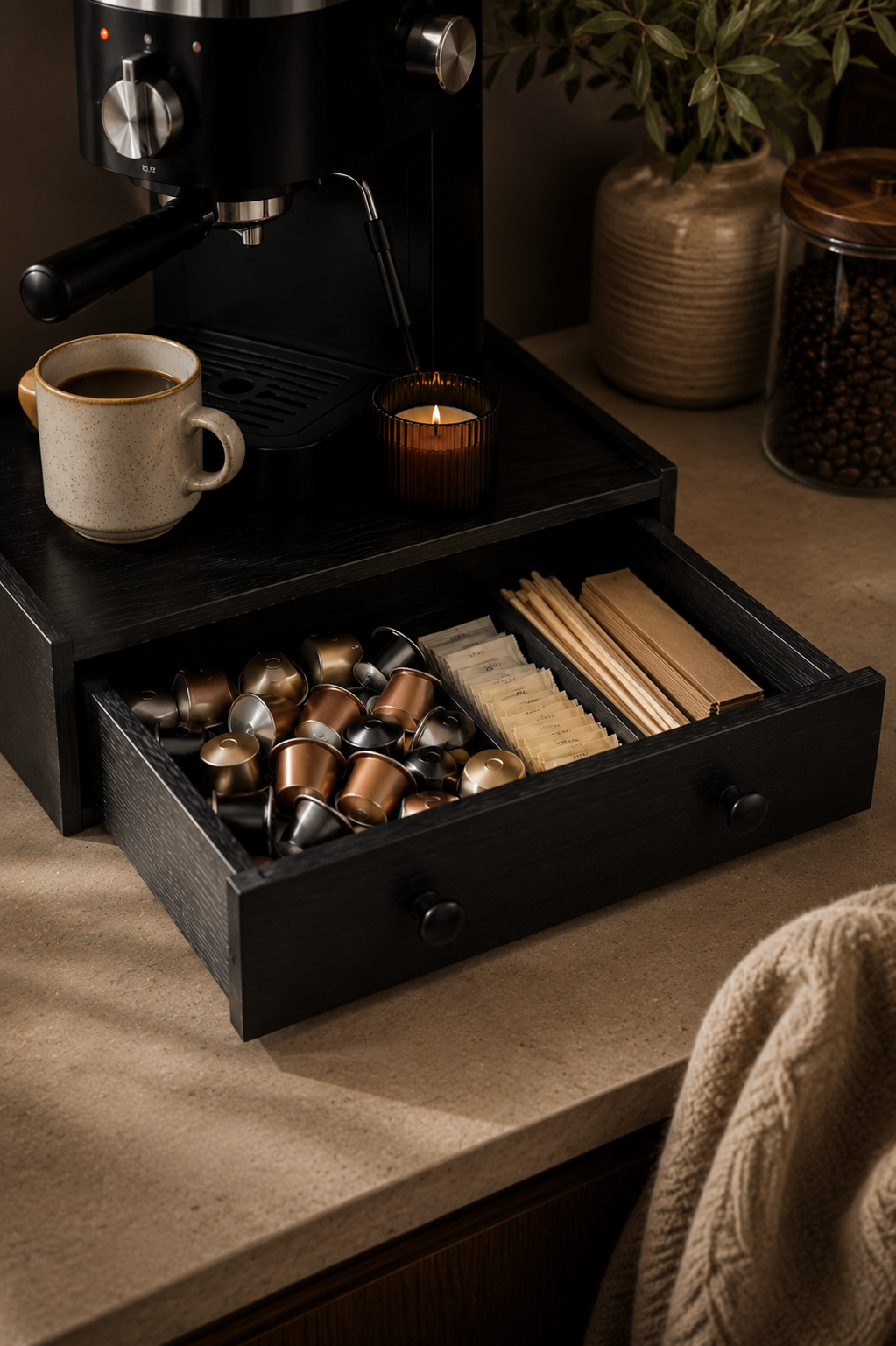 Minimal Coffee Station Storage Stand