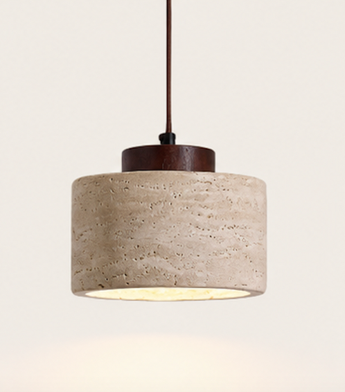 Modern Travertine Stone Pendant Light